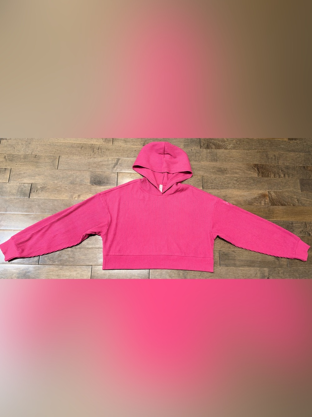 Like New Women’s Sz M Pink Plum Alo Yoga Ribbed Muse Hoodie